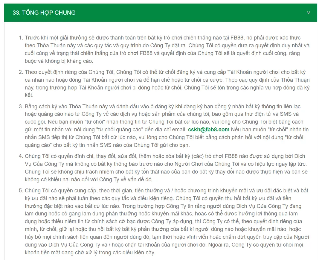 Điều Khoản FB88: Quy Định Về Tính Pháp Lý Và Thành Viên
