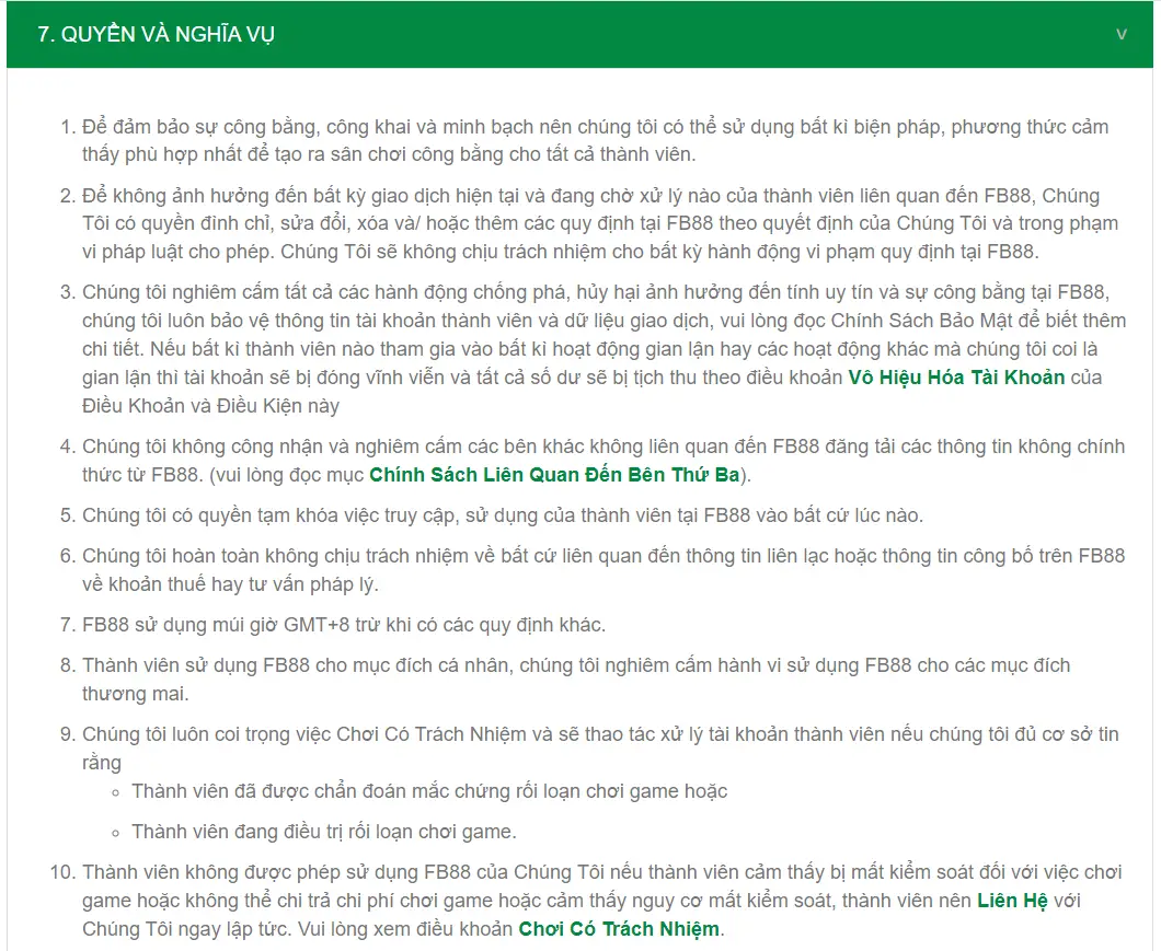 Điều Khoản FB88: Quy Định Về Tính Pháp Lý Và Thành Viên
